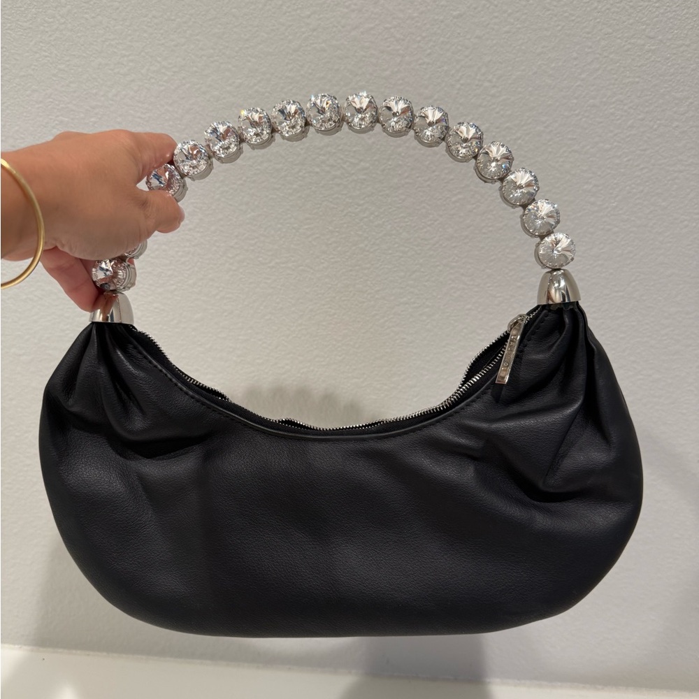 L’ALINGI designer bag -Glamorous Black Clutch with Silver Details